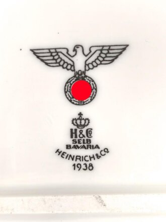 Heer, Kantinenporzellan große Vorlegeplatte, Gesamtlänge 42cm, Hersteller H&C Selb Bavaria Heinrich & Co 1938, Gebraucht