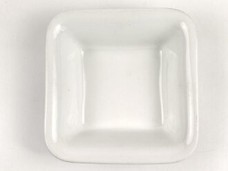Heer, Kantinenporzellan kleine, eckige Schale, Kantenlänge 21cm, Hersteller Bauscher Weiden 1938. Gebraucht