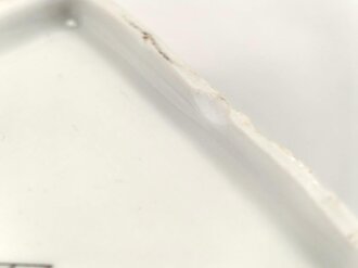 Heer, Kantinenporzellan kleine, eckige Schale, Kantenlänge 21cm, Hersteller Bauscher Weiden 1938. Gebraucht