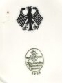 Reichswehr, Kantinenporzellan kleine, eckige Schale, Kantenlänge 21cm, Hersteller CM Hutschenreuther Hohenberg Germany 1935. Gebraucht