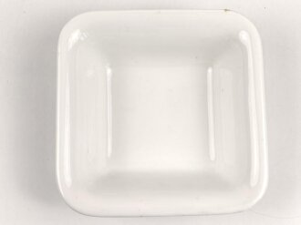Heer, Kantinenporzellan kleine, eckige Schale, Kantenlänge 21,5cm, Hersteller Rosenthal Selb-Germany 1942. Gebraucht