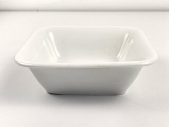 Heer, Kantinenporzellan kleine, eckige Schale, Kantenlänge 21,5cm, Hersteller Rosenthal Selb-Germany 1942. Gebraucht