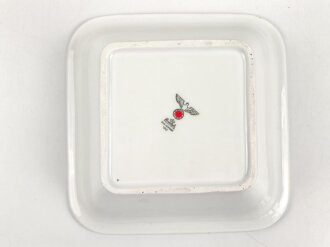 Heer, Kantinenporzellan kleine, eckige Schale, Kantenlänge 21,5cm, Hersteller Rosenthal Selb-Germany 1942. Gebraucht