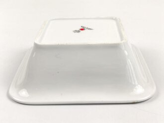 Heer, Kantinenporzellan kleine, eckige Schale, Kantenlänge 21,5cm, Hersteller Rosenthal Selb-Germany 1942. Gebraucht
