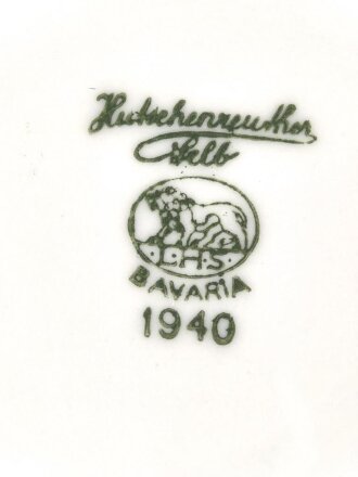 Kantinenporzellan tiefe Schale, Durchmesser 21cm, Hersteller Hutschenreuther Selb Bavaria 1940. Gebraucht