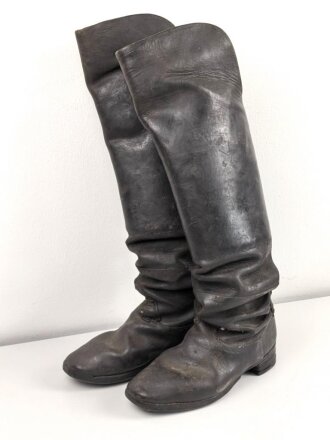 Kaiserreich, Paar Stiefel für Berittene Mannschaften. Stark getragenes Paar, ungereinigt, Sohlenlänge etwa 29,5cm