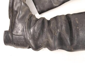 Kaiserreich, Paar Stiefel für Berittene Mannschaften. Stark getragenes Paar, ungereinigt, Sohlenlänge etwa 29,5cm