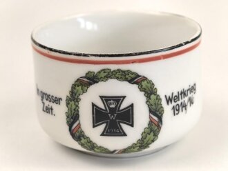 1.Weltkrieg, Porzellantasse mit Motiv " In grosser...