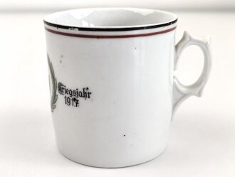 1.Weltkrieg, Porzellantasse mit Motiv " In grosser...