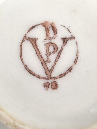 1.Weltkrieg, Porzellantasse mit Motiv "Mit Gott für König und Vaterland" Höhe etwa 7,5cm
