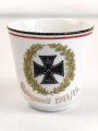 1.Weltkrieg, Porzellantasse mit Motiv "Kriegszeit 1914/15" Höhe etwa 8cm