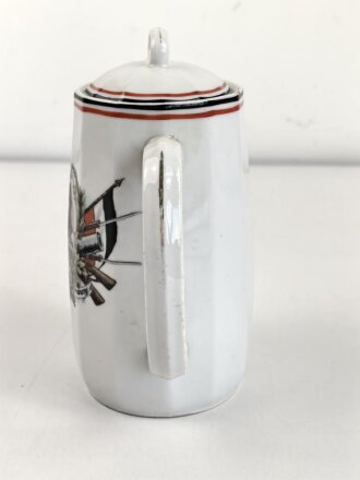 1.Weltkrieg, patriotische Kaffeekanne mit Motiv "General Feldmarschall von Hindenburg" Höhe etwa 19cm
