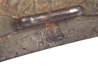 Koppelschloss  für Mannschaften des Heeres. Eisen lackiert, datiert 1942, getragenes Stück