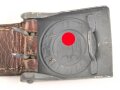 Koppelschloss  für Mannschaften des Heeres. Eisen neuzeitlich  lackiert, datiert 1941