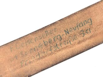 Feuerwehr Schleswig Holstein, Koppel für Mannschaften, Ausführung Eisen lackiert. Länge des Koppelriemen 99cm