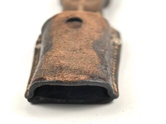 Koppelschuh zum Seitengewehr M84/98 für k98 der Wehrmacht. Frühes Stück mit Leichtmetallnieten Ungereinigt