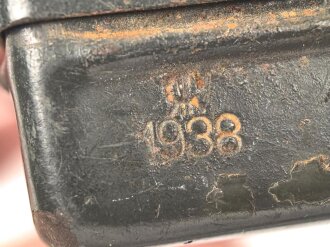Transportbehälter für " 15 Stück Brennzünder 24" für die Stielhandgranate der Wehrmacht. Datiert 1938