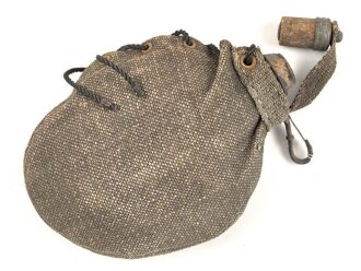 1.Weltkrieg, Feldflasche mit Bezug aus Ersatzmaterial,...