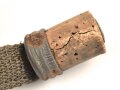 1.Weltkrieg, Feldflasche mit Bezug aus Ersatzmaterial, dieser mit Hersteller " Emanuel Kahn Karlsruhe" Guter Zustand , ungetragenes Stück