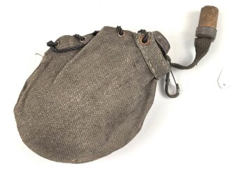 1.Weltkrieg, Feldflasche mit Bezug aus Ersatzmaterial,...