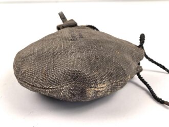 1.Weltkrieg, Feldflasche mit Bezug aus Ersatzmaterial, dieser mit Hersteller " Emanuel Kahn Karlsruhe" Guter Zustand , ungetragenes Stück
