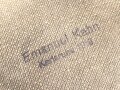 1.Weltkrieg, Feldflasche mit Bezug aus Ersatzmaterial, dieser mit Hersteller " Emanuel Kahn Karlsruhe" Guter Zustand , ungetragenes Stück