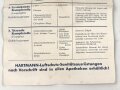Merkblatt der Verbandstoff Fabriken Paul Hartmann Heidenheim " Die Kampfstoffe" DIN A5, Druckvermerk von 1939
