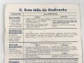 Merkblatt der Verbandstoff Fabriken Paul Hartmann Heidenheim " Die Kampfstoffe" DIN A5, Druckvermerk von 1939