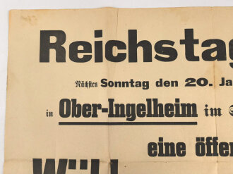 Wandanschlag für eine Wählerversammlung zur...