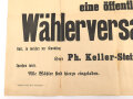 Wandanschlag für eine Wählerversammlung zur Reichstagswahl, Maße 65 x 48cm, zusammen gefaltet