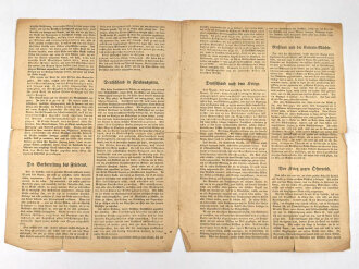 1. Weltkrieg "Rede des Präsidenten Wilson" 5. Dezember 1917, über DIN A4, zusammen gefaltet