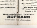 1. Weltkrieg, Wandanschlag Kommandantur Robaix "Bombenabwurf durch englische Flieger" datiert 1917, stark gebraucht, deutsch/französisch, Maße 100 x 66 cm, zusammen gefaltet