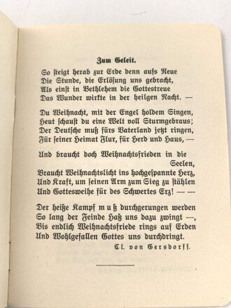 "Advent Weihnacht, Neujahr daheim und im Felde"...