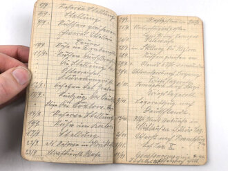 "Kriegsmerkbuch" DIN A6, mit vielen Eintragungen datiert 1915