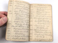 "Kriegsmerkbuch" DIN A6, mit vielen Eintragungen datiert 1915