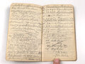 "Kriegsmerkbuch" DIN A6, mit vielen Eintragungen datiert 1915