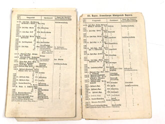 "Adressen Verzeichnis der Militär Kantinen Deutschlands" datiert 1913, DIN A6, stark gebraucht,Umschlage lose