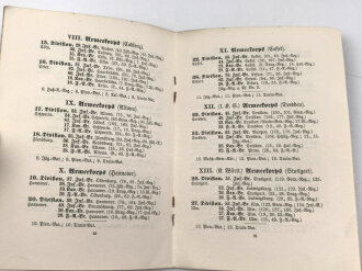 "Die Standortorte  des Deutschen Reichsheeres" datiert 1906, 40 Seiten, DIN A6, Titel defekt