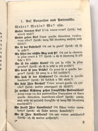 1.Weltkrieg, "Deutsch Französischer Kriegs Dolmetscher für Soldaten" 32 Seiten, DIN A6