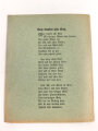 1.Weltkrieg "Kriegsliederbuch" 24 Seiten, DIN A6