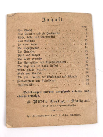 "Das Deutsche Heer in Frankreich, ein Sprachführer für den deutschen Soldaten" 32 Seiten, DIN A6