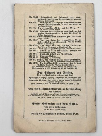 "Volksschriften zum großen Krieg - Deutsche Kreigsweihnacht 1915"  32 Seiten, DIN A5