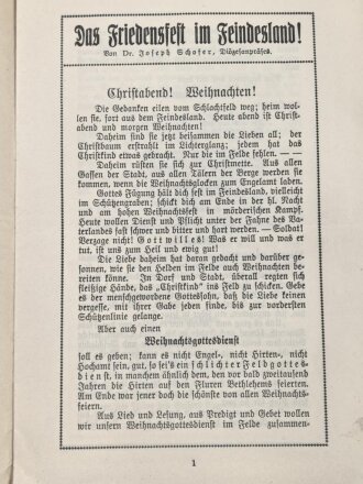 "Das Friedensfeld im Feindesland" 8 Seiten, DIN A5