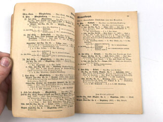 "Neueste Armee Einteilung, vollständige Übersicht des gesammten Deutschen Reichsheeres und derr kaiserlichen Marine" 84 Seiten, DIN A5