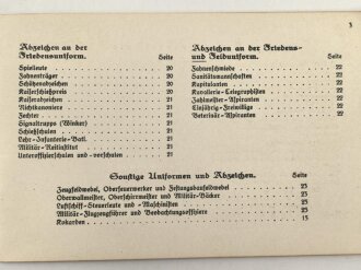 "Feldgrau in Krieg und Frieden III Teil Abzeichen" datiert 1917, 17,5 x 11cm