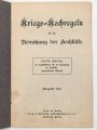 "Kriegs Kochregeln für die Benutzung der Kochkiste" datiert 1918, unter DIN A5