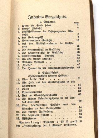 1.Weltkrieg, "Wenn die Seele feiert und anderes" datiert 1917, 88 Seiten, unter DIN A5