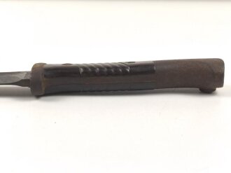 Seitengewehr M84/98 für k98 der Wehrmacht. Nummerngleiches Stück Berg & Co 1940. Im zugehörigen Koppelschuh, ungereinigter Dachbodenfund