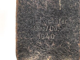 Seitengewehr M84/98 für k98 der Wehrmacht. Nummerngleiches Stück Berg & Co 1940. Im zugehörigen Koppelschuh, ungereinigter Dachbodenfund