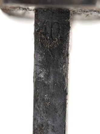 Seitengewehr M84/98 für k98 der Wehrmacht. Nummerngleiches Stück Berg & Co 1940. Im zugehörigen Koppelschuh, ungereinigter Dachbodenfund